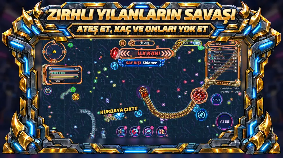 ONI Snakes: Zırhlı Yılan Oyunu - ZIRHLI YILANLARIN SAVAŞI: ATEŞ ET, KAÇ VE ONLARI YOK ET