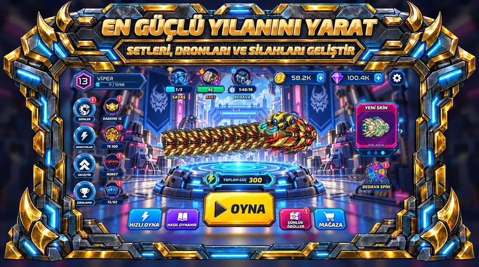 ONI Snakes: Zırhlı Yılan Oyunu - SETLERİ, DRONLARI VE SİLAHLARI GELİŞTİR