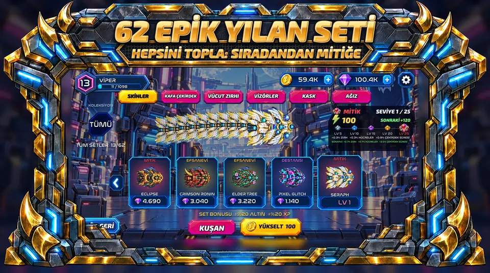 ONI Snakes: Zırhlı Yılan Oyunu - 62 EPİK YILAN SETİ : HEPSİNİ TOPLA: SIRADANDAN MİTİĞE